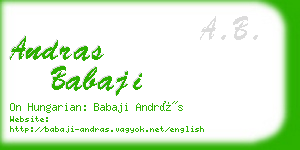 andras babaji business card
